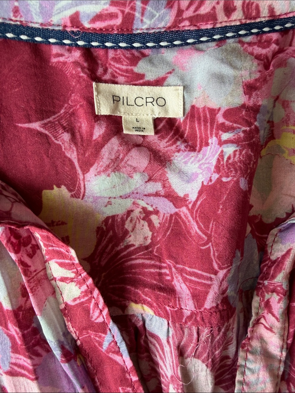 Pilcro Pink Floral Button-Down Blouse
